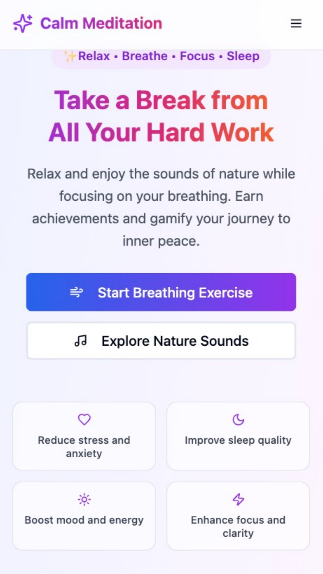 Meditation Timer Screen